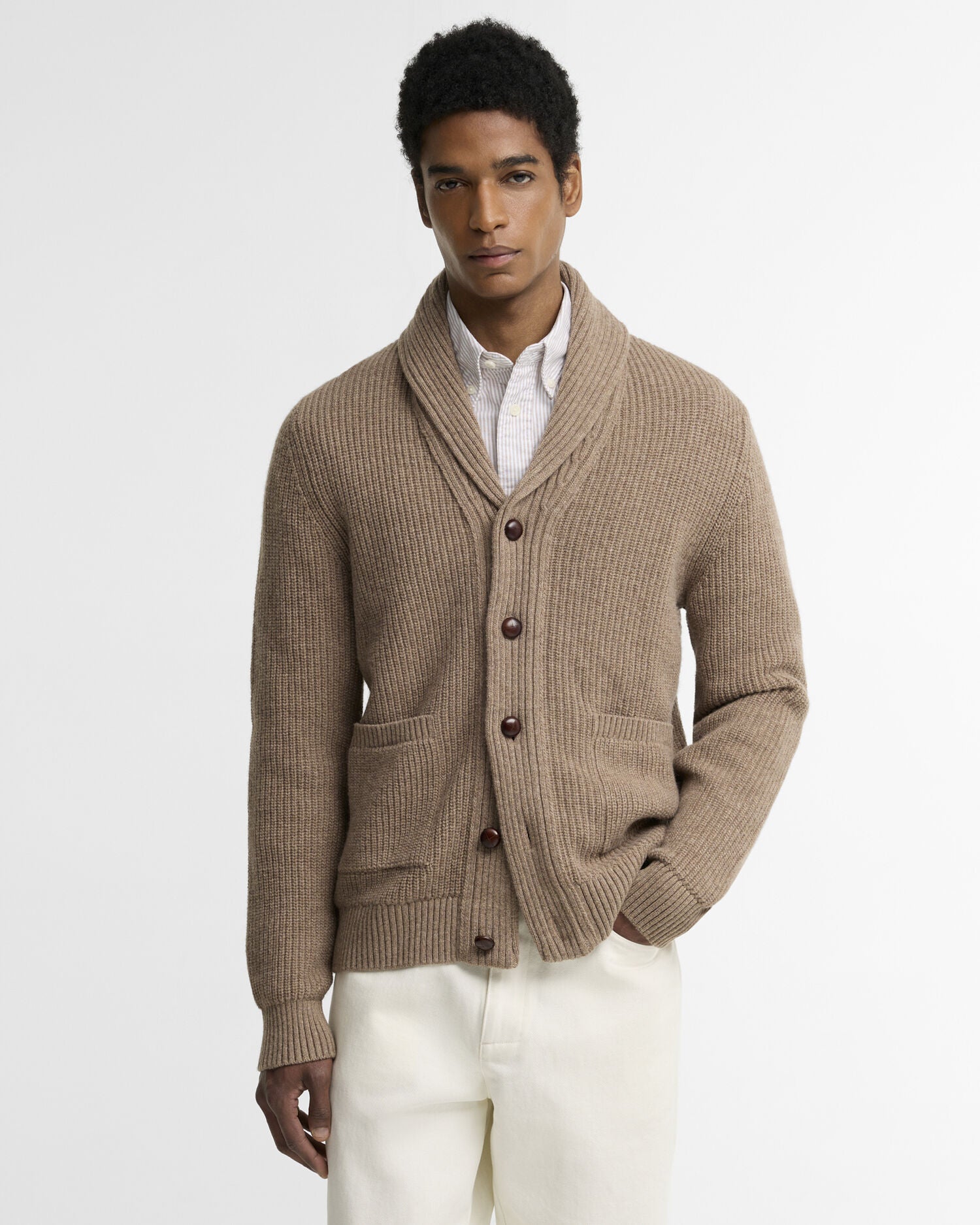 Barbour Hartland Cardigan Stone