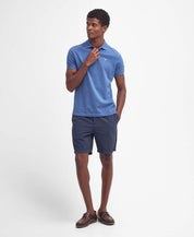 Barbour Tartan Pique Polo Shirt Dark Chambray Marl