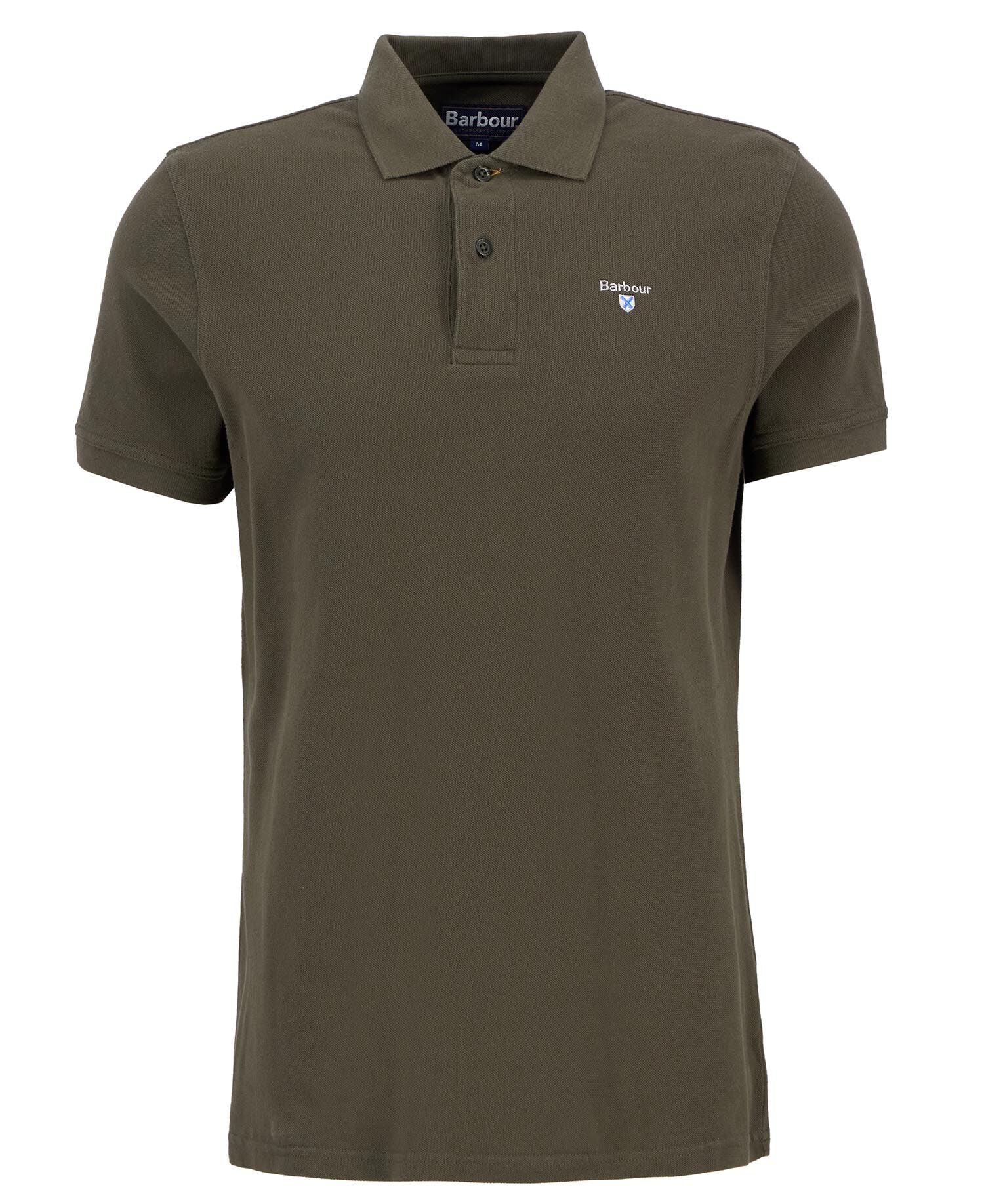 Barbour Tartan Pique Polo Shirt Olive