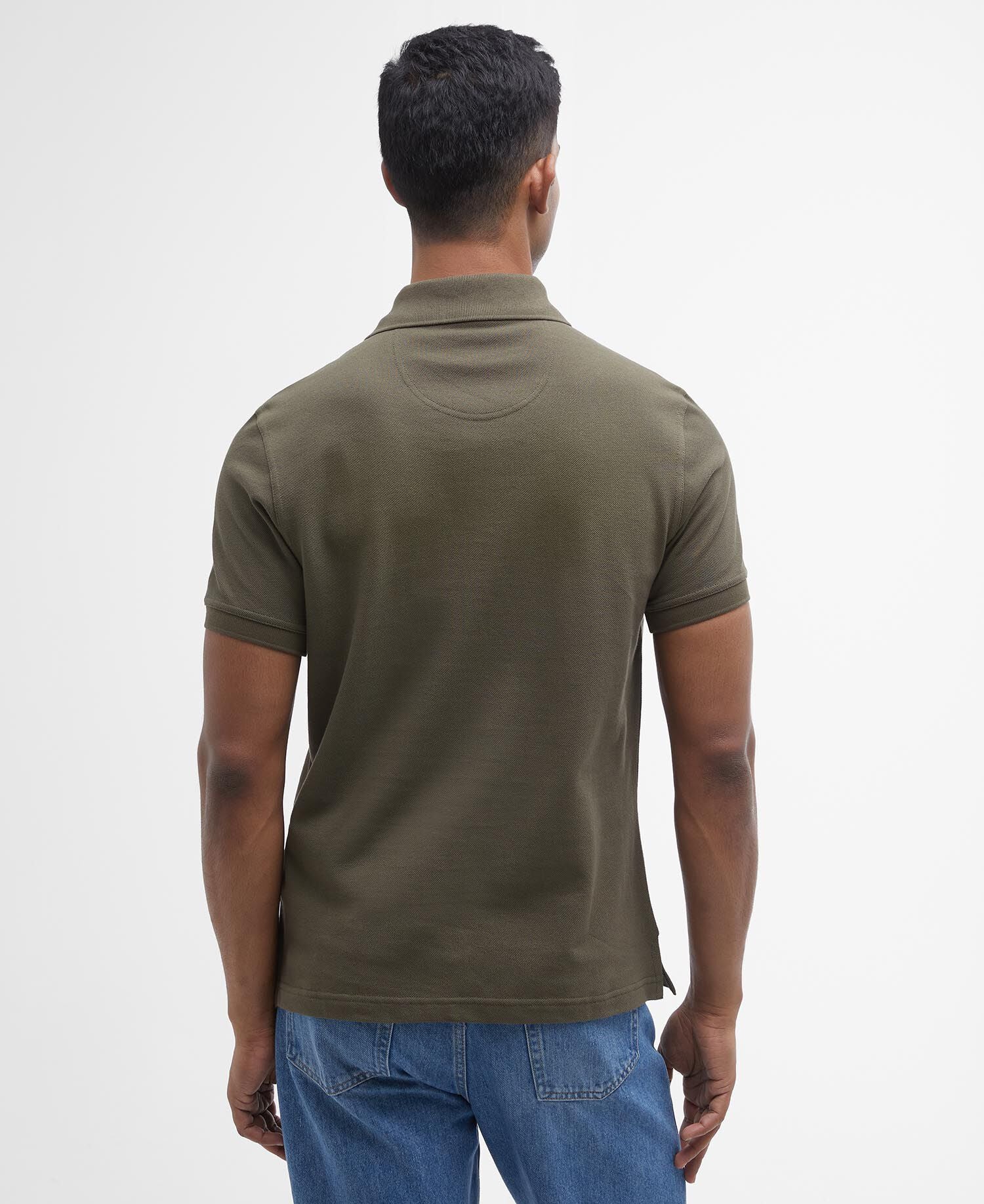Barbour Tartan Pique Polo Shirt Olive