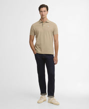 Barbour Tartan Pique Polo Shirt Washed Stone