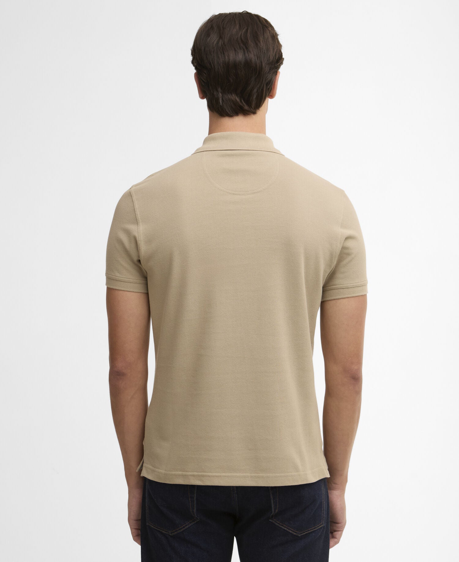 Barbour Tartan Pique Polo Shirt Washed Stone