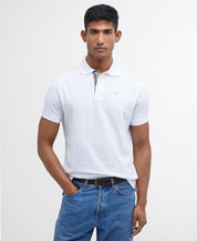 Barbour Tartan Pique Polo Shirt White