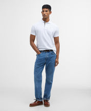 Barbour Tartan Pique Polo Shirt White