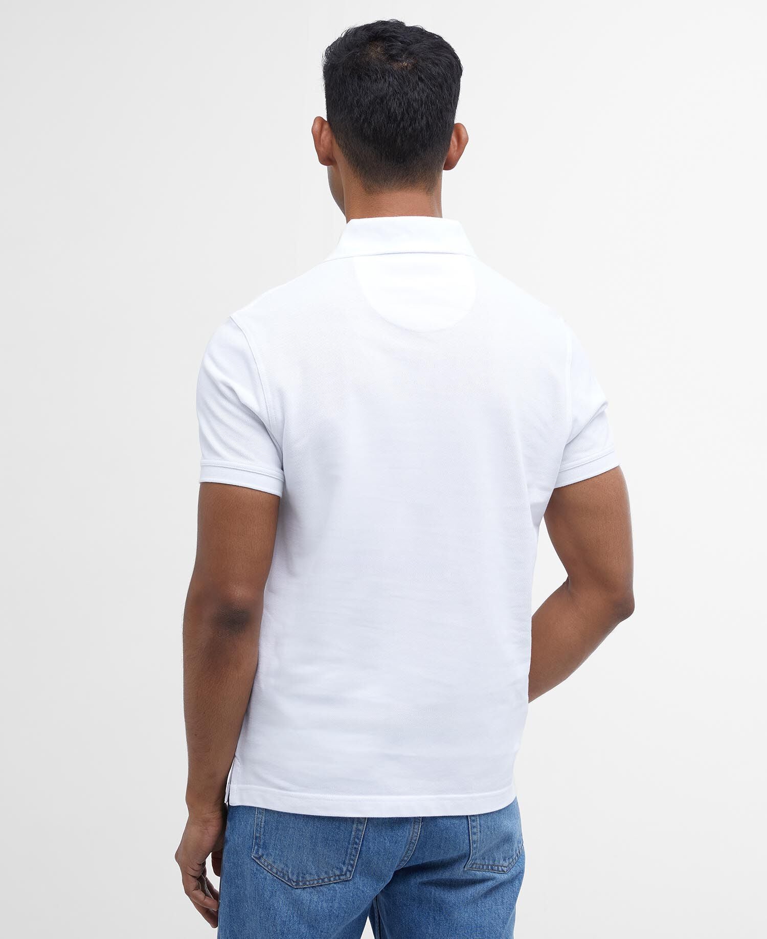 Barbour Tartan Pique Polo Shirt White