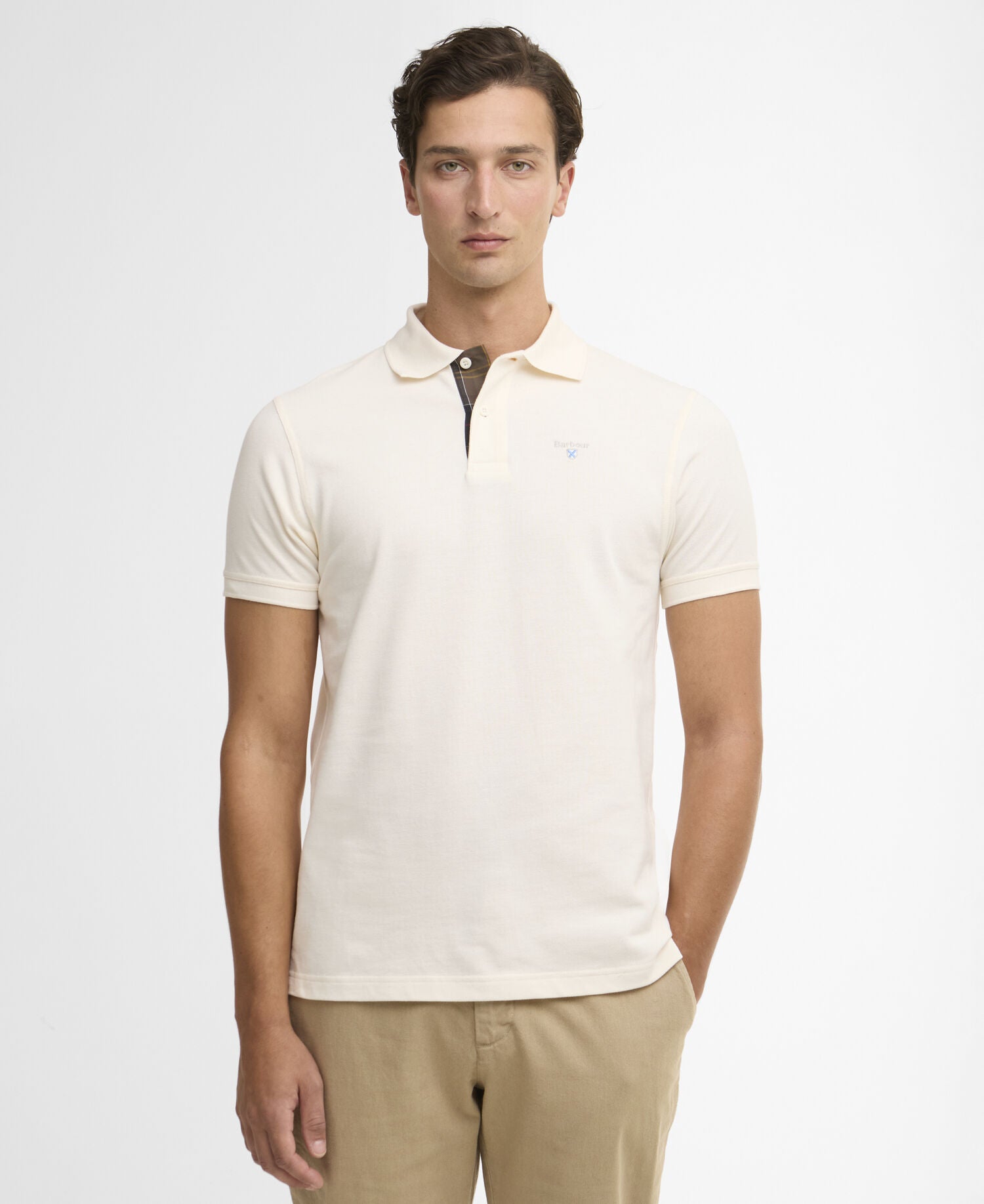 Barbour Tartan Pique Polo Shirt Cloud