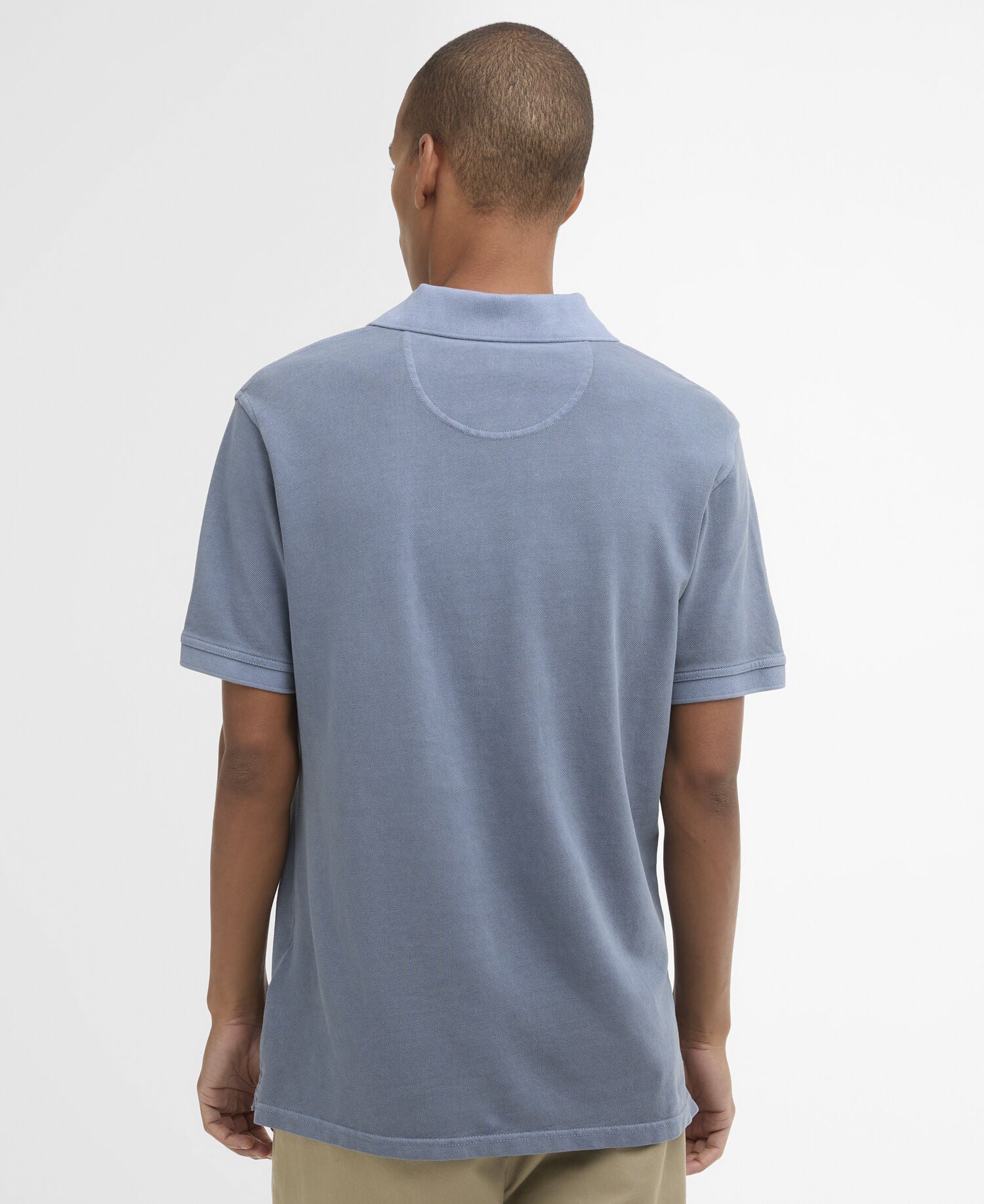 Barbour Washed Tartan Tailored Polo Washed Blue