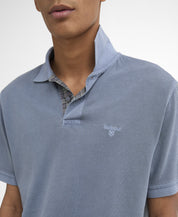 Barbour Washed Tartan Tailored Polo Washed Blue