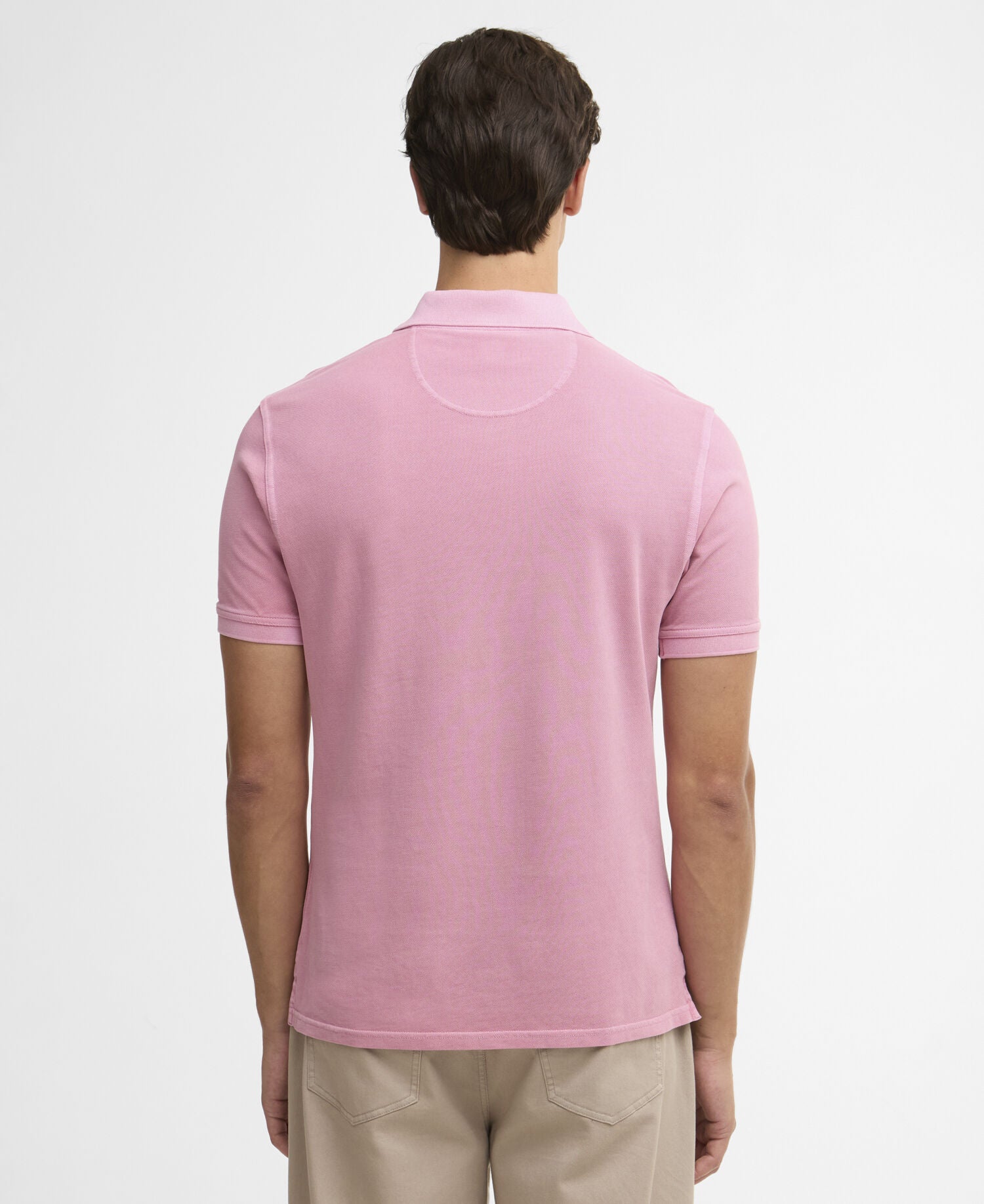 Barbour Washed Tartan Tailored Polo Pink
