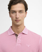 Barbour Washed Tartan Tailored Polo Pink