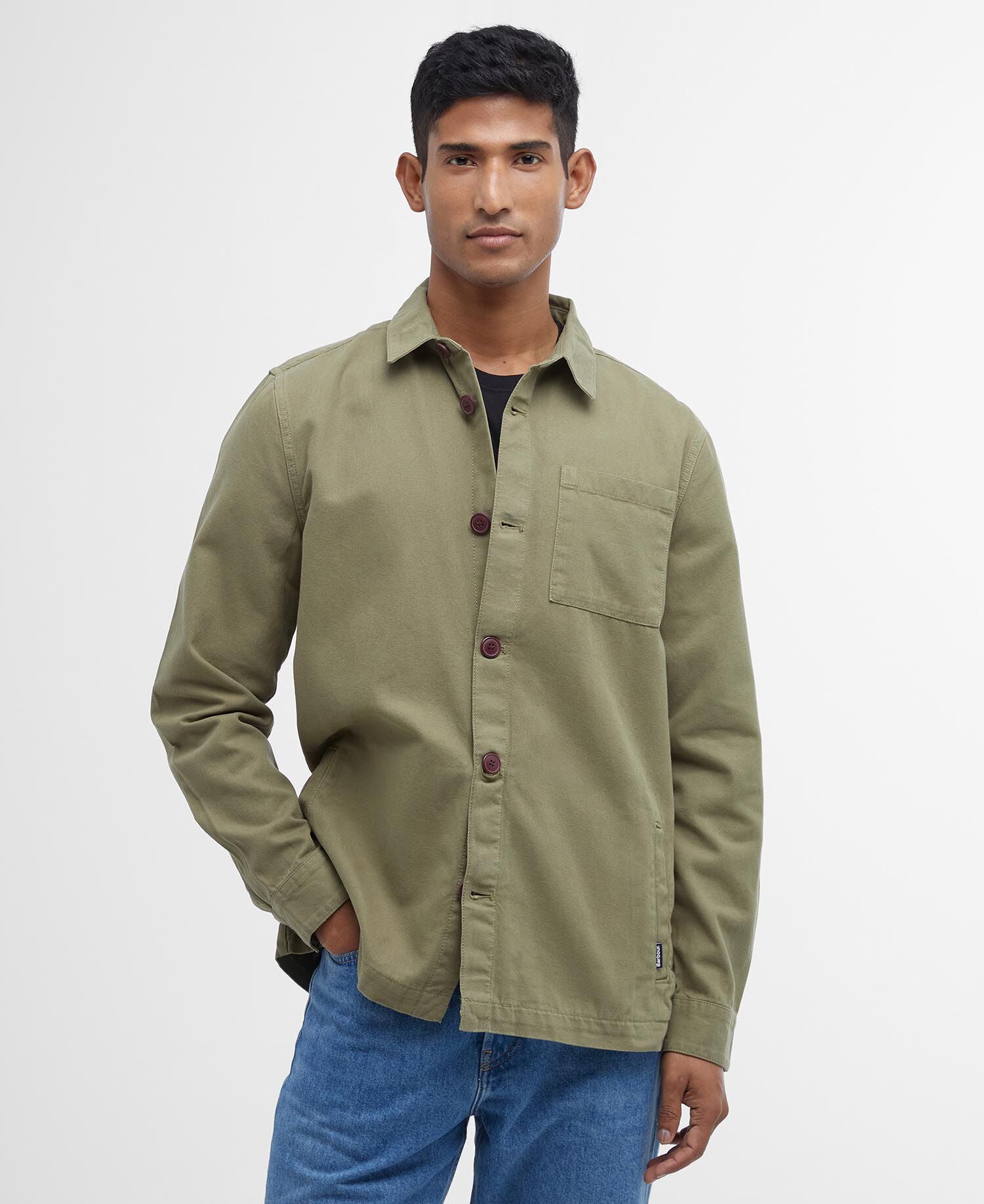Barbour Washed Overshirt Bleached Olive