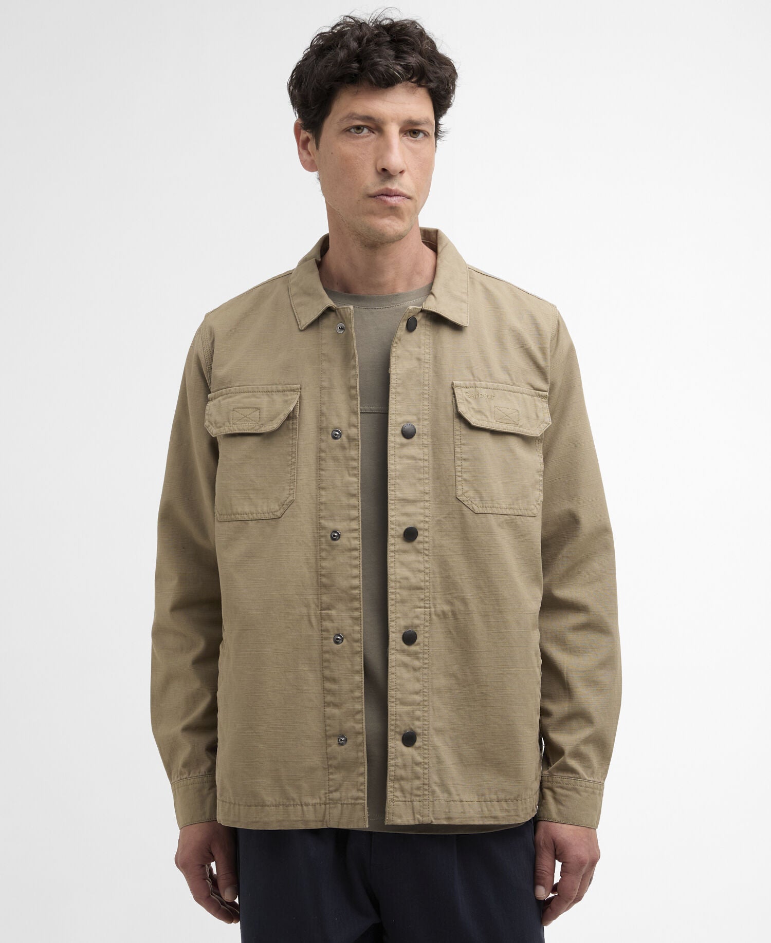 Barbour Draftmen Overshirt Grey Olive