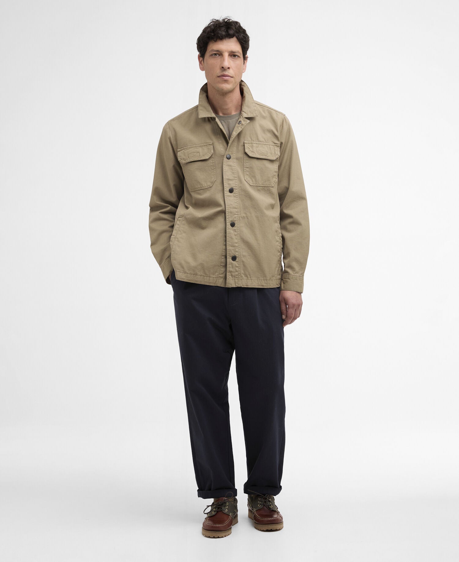 Barbour Draftmen Overshirt Grey Olive