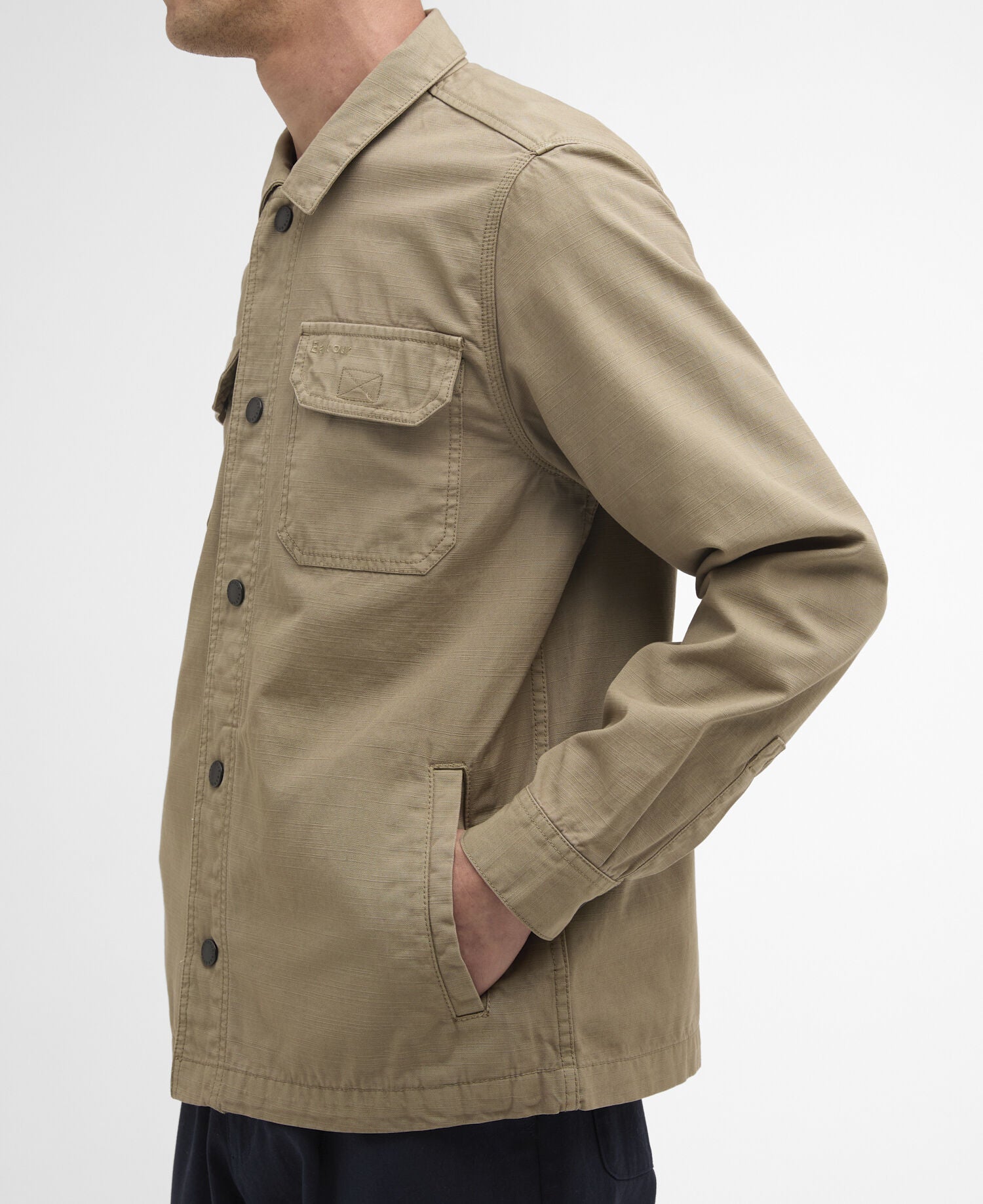 Barbour Draftmen Overshirt Grey Olive