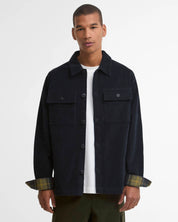 TARTAN TRIMMED CORD OVERSHIRT