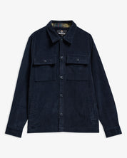TARTAN TRIMMED CORD OVERSHIRT