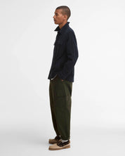 TARTAN TRIMMED CORD OVERSHIRT