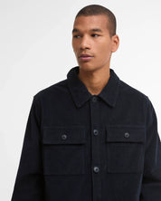 TARTAN TRIMMED CORD OVERSHIRT