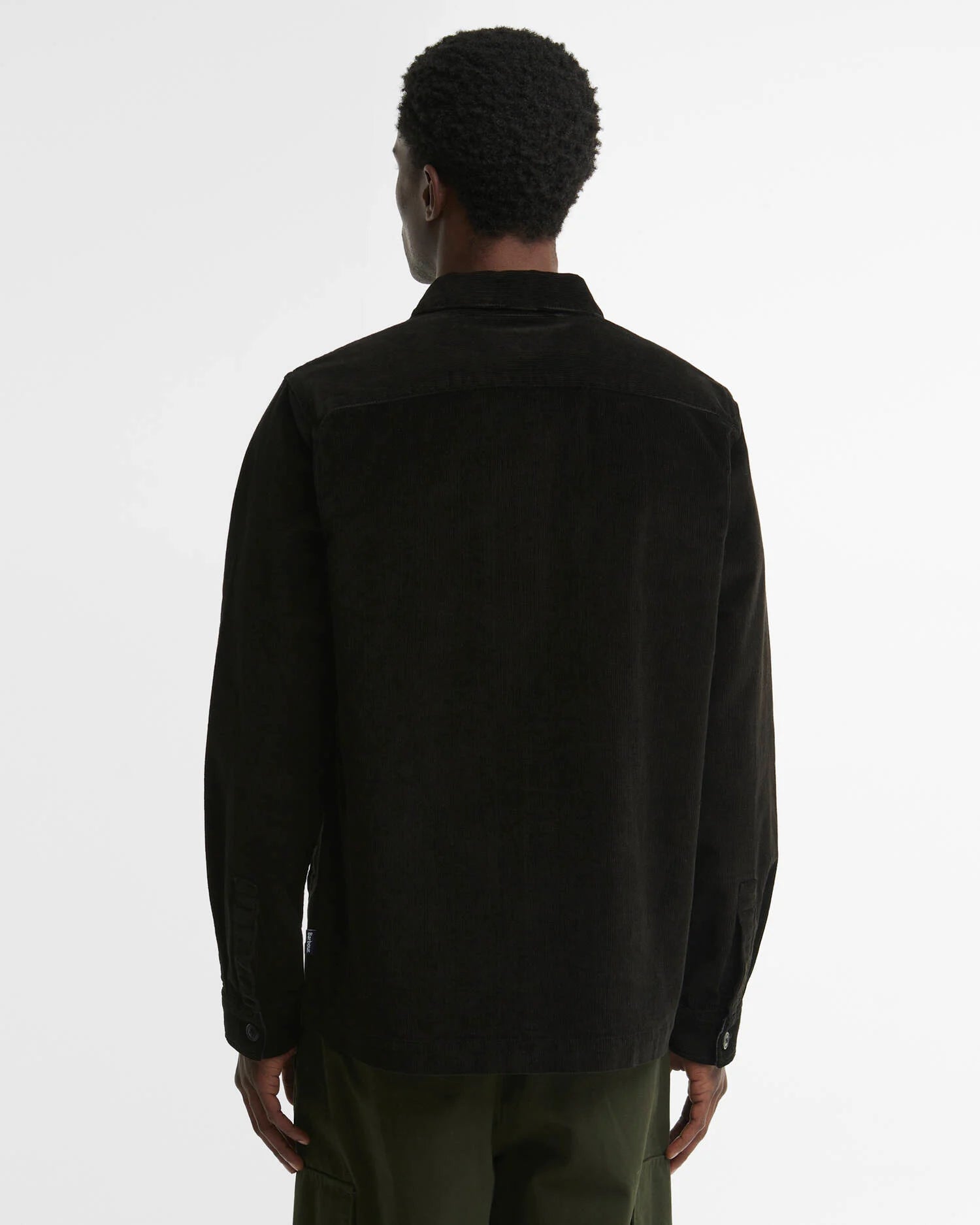 TARTAN TRIMMED CORD OVERSHIRT