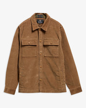 TARTAN TRIMMED CORD OVERSHIRT