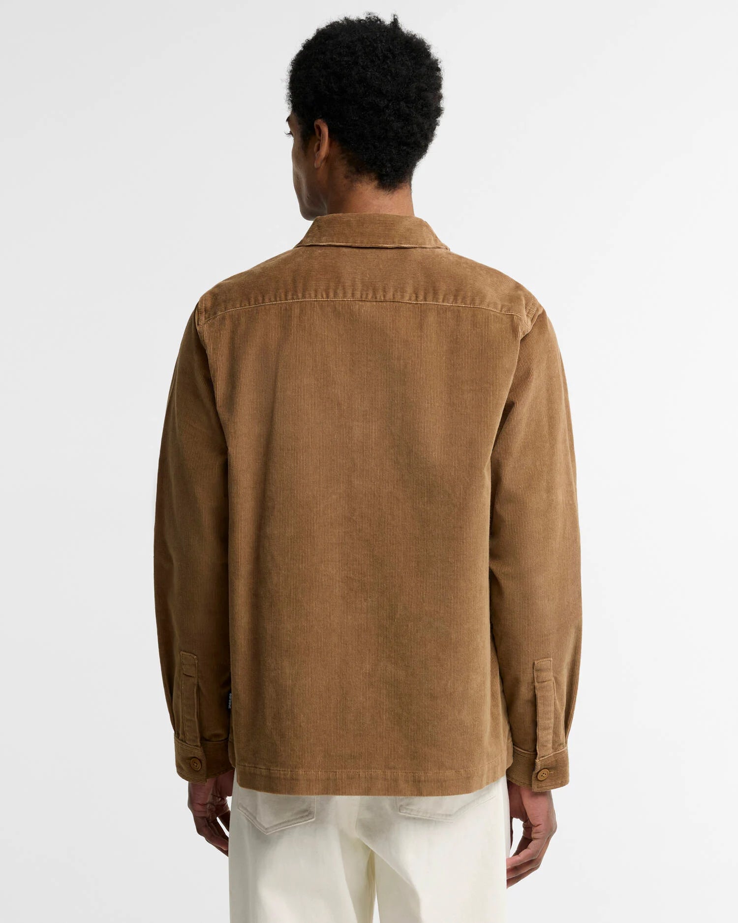 TARTAN TRIMMED CORD OVERSHIRT