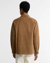 TARTAN TRIMMED CORD OVERSHIRT