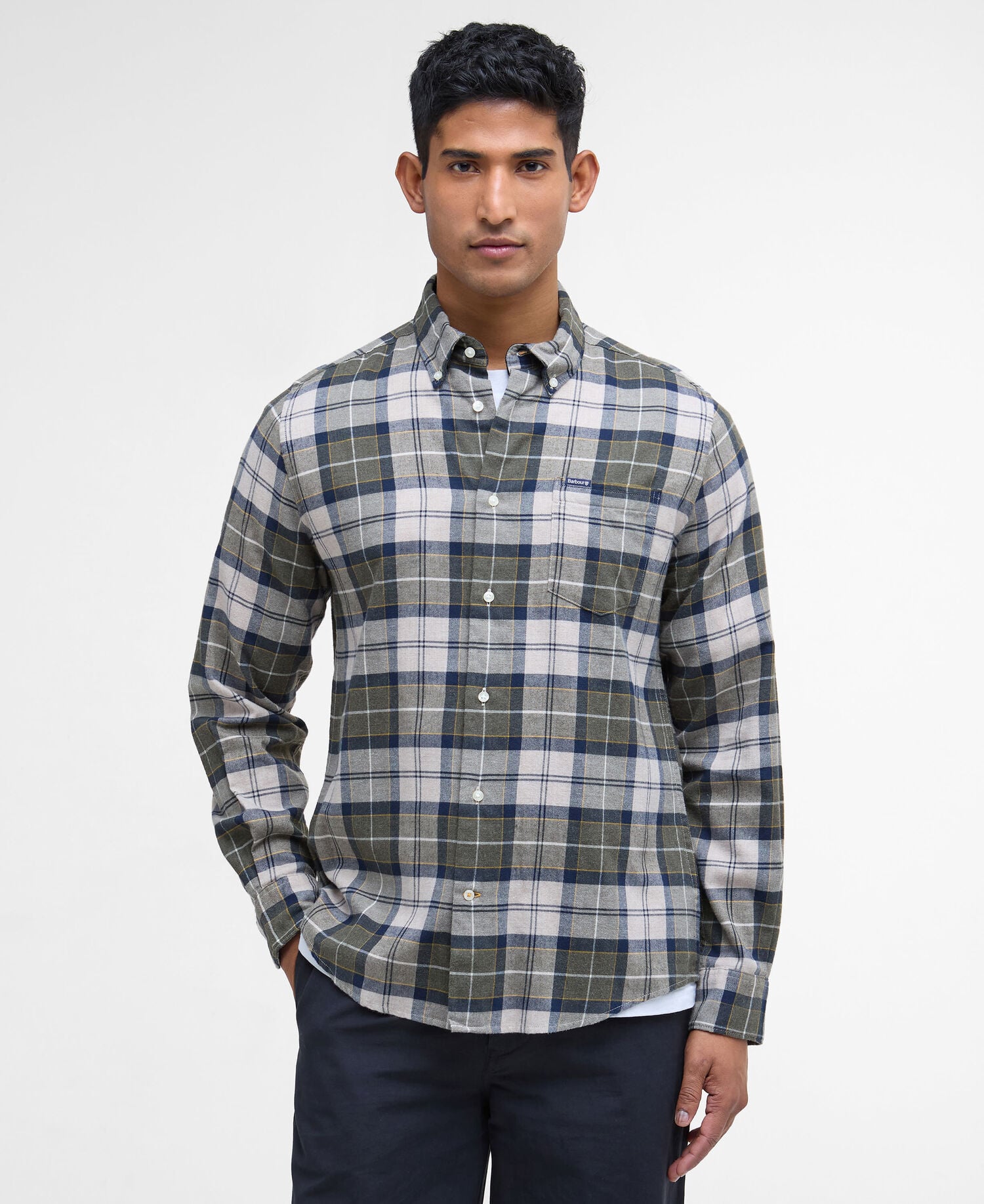 FORTROSE TAILORED LONG-SLEEVED SHIRT TN16 FOREST MIST