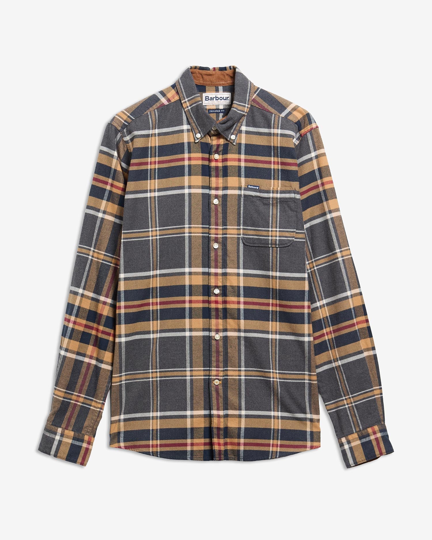 Barbour Ronan Tailored Checked Shirt GY52 Grey Marl