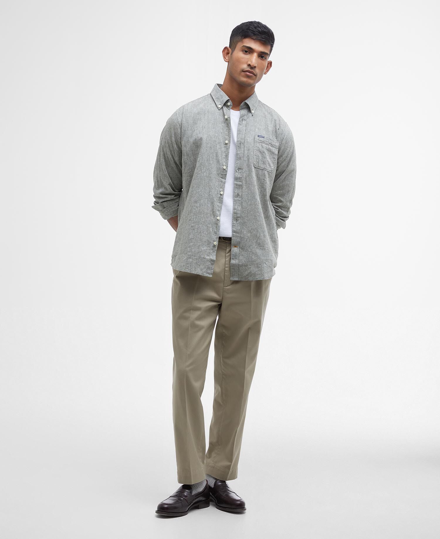 Barbour Nelson Tailored Shirt Bleached Olive
