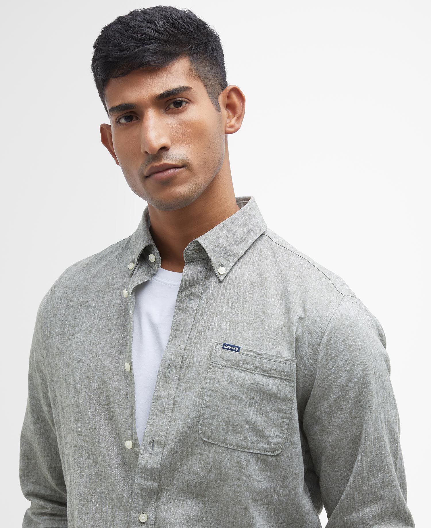 Barbour Nelson Tailored Shirt Bleached Olive