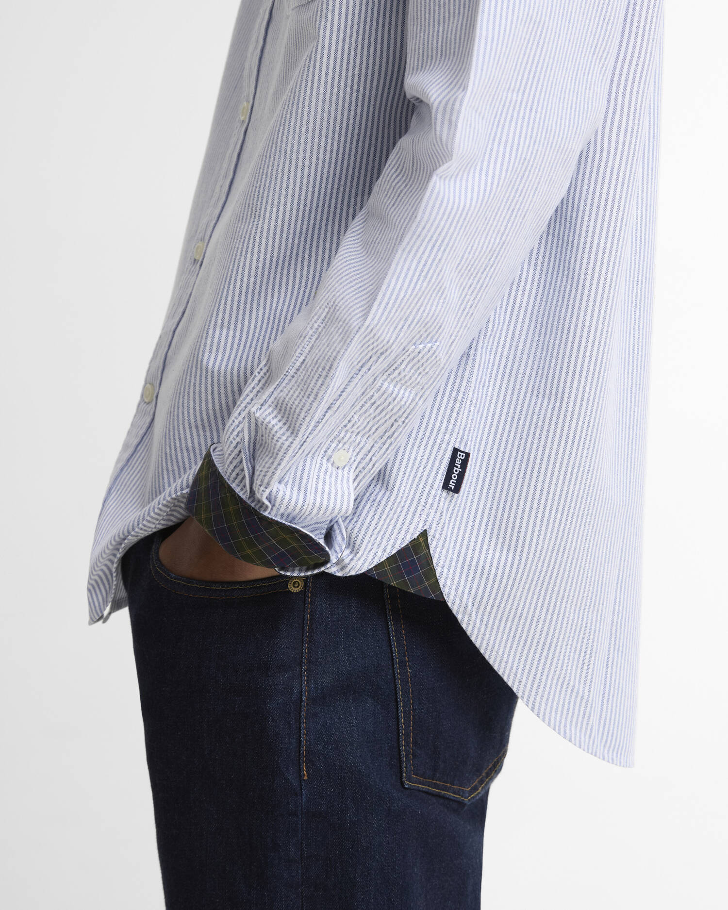 STRIPED AUTHENTIC-FIT LONG-SLEEVED SHIRT