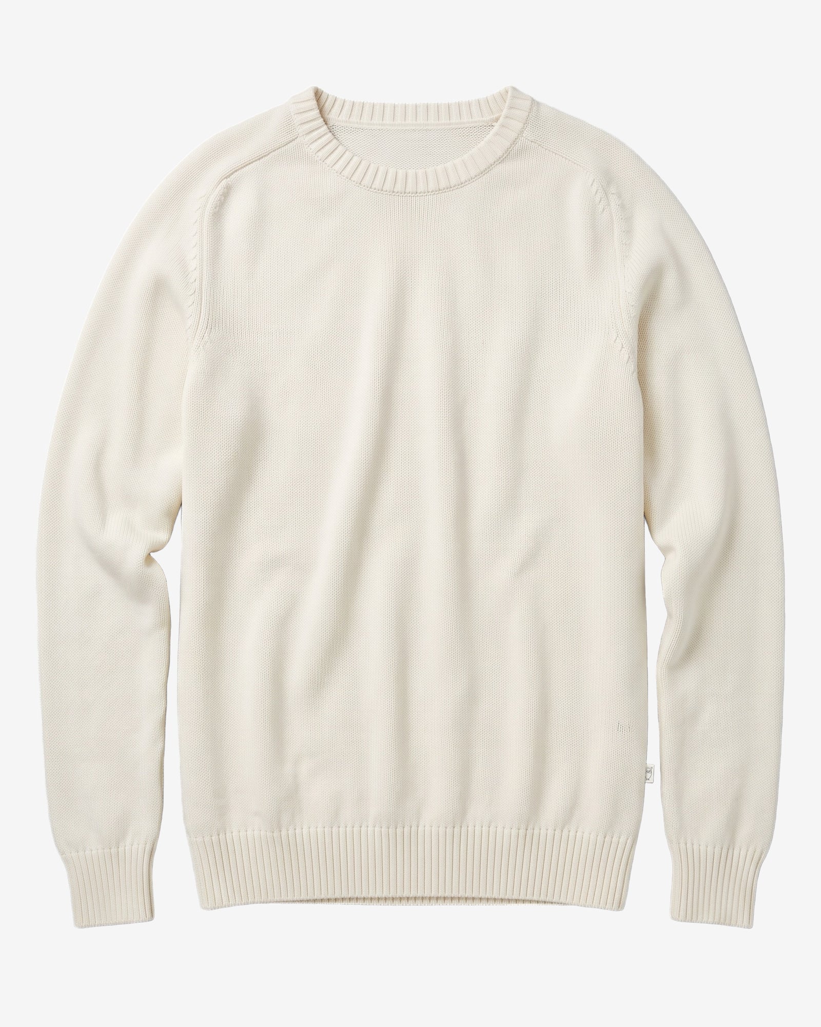 PLAIN KNITTED CREW NECK-REGENERATIVE ORGANIC CERTI EGRET