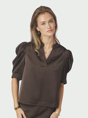ROELLA HEAVY SATEEN BLOUSE