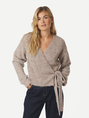 RONIA FLUFFY WRAP KNIT CARDIGAN