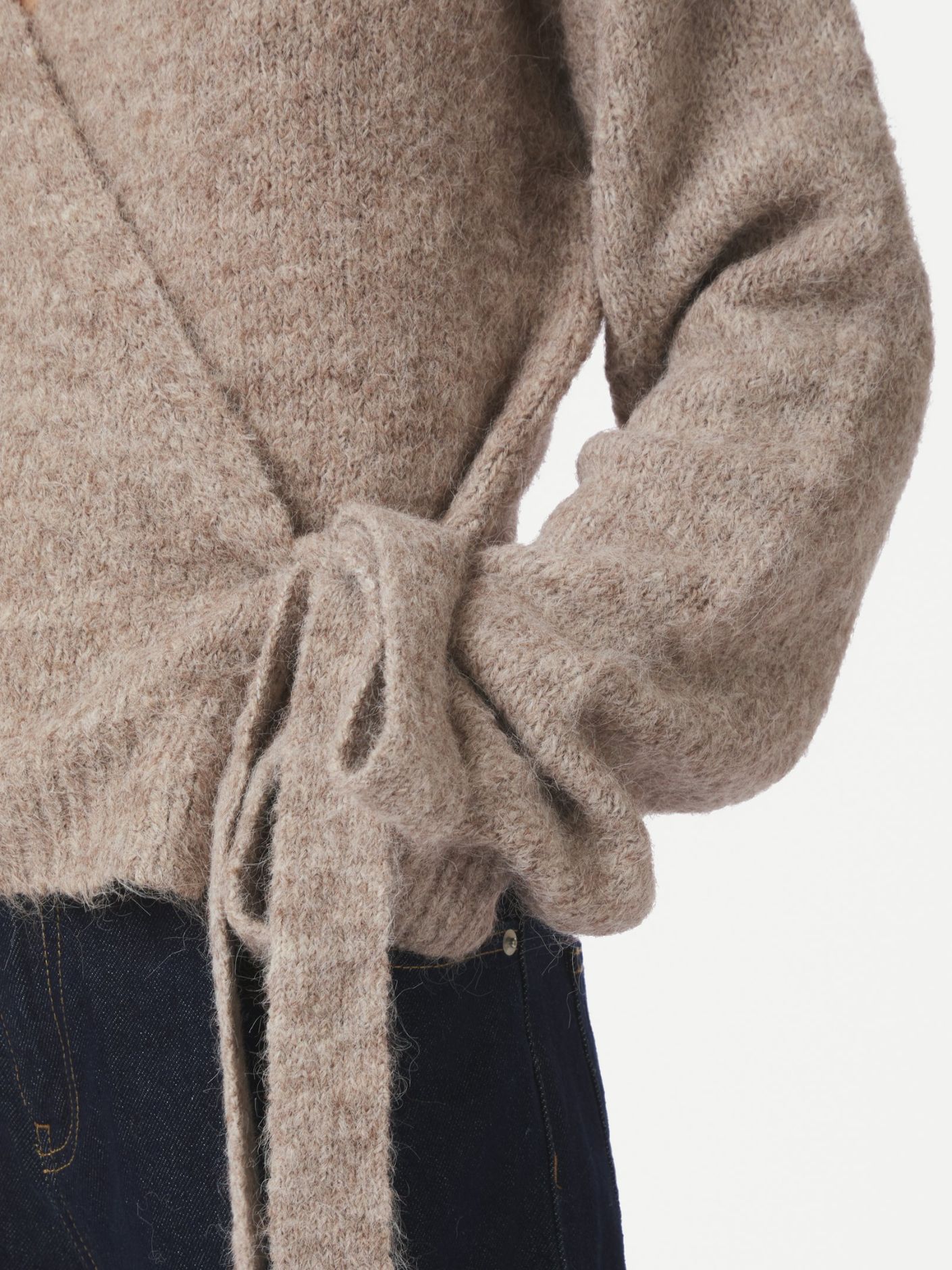 RONIA FLUFFY WRAP KNIT CARDIGAN