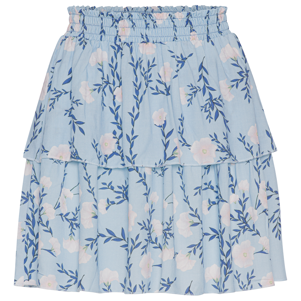 American Dreams Sally Short Skirt, Light Blue Flower