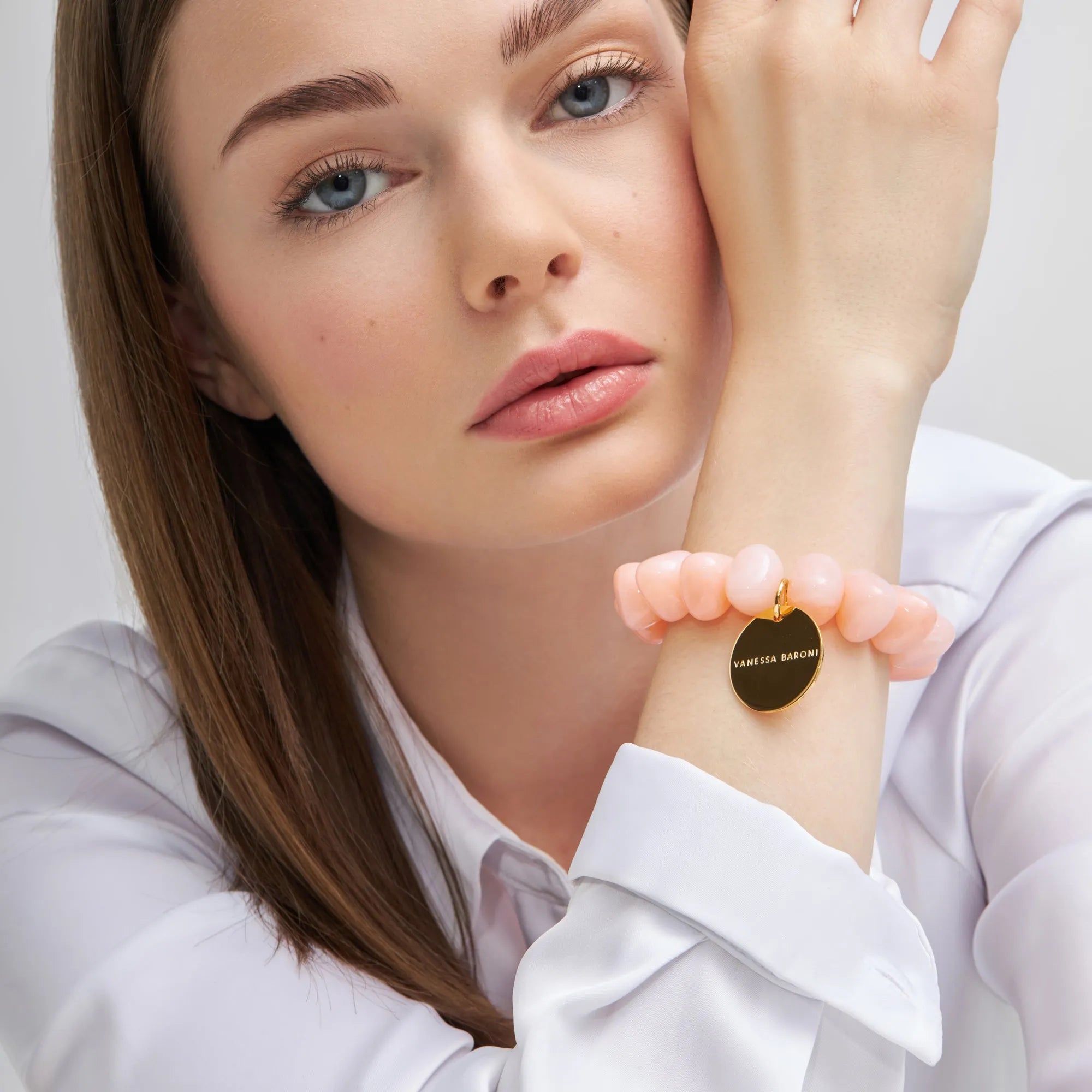 Vanessa Baroni Stone Flex Bracelet, Peach Sorbet