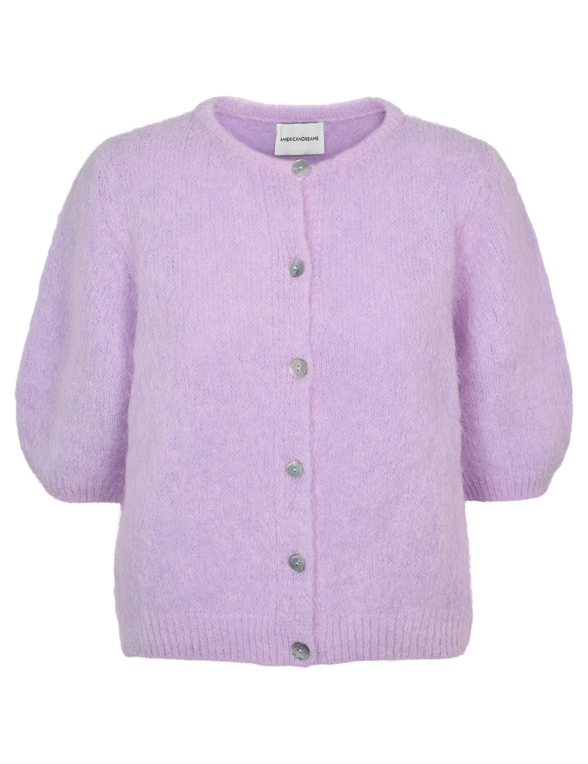 American Dreams Susan Short Sleeve Cardigan, Light Lilac
