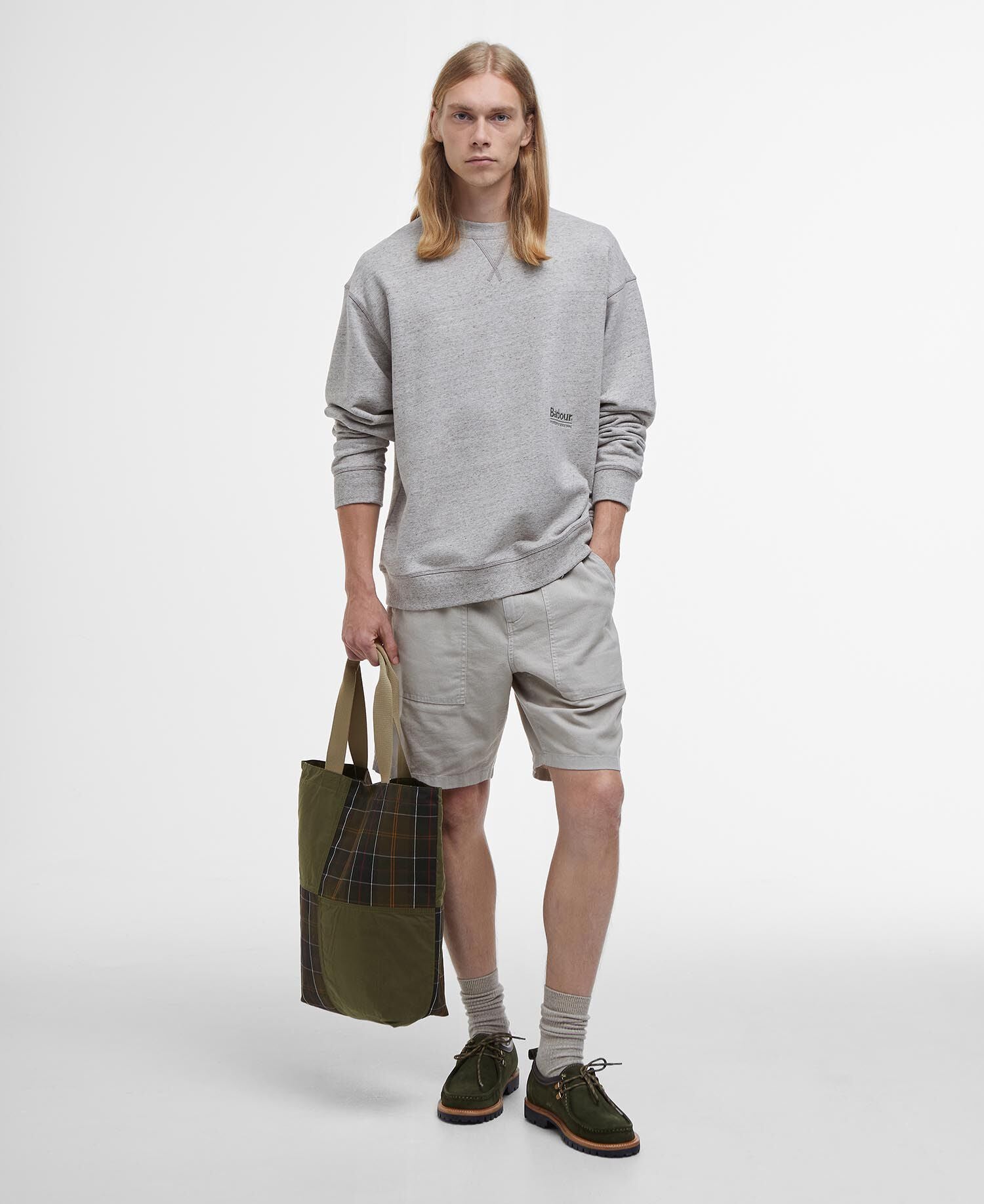 Barbour Transport Patchwork Tote Bag Dusky Green