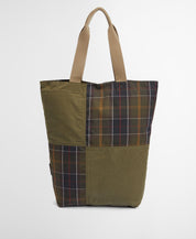 Barbour Transport Patchwork Tote Bag Dusky Green