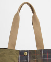 Barbour Transport Patchwork Tote Bag Dusky Green