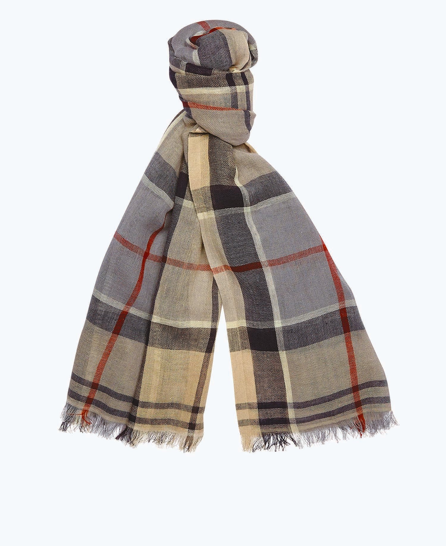 Barbour Welton Tartan Scarf Stone Dress Tartan