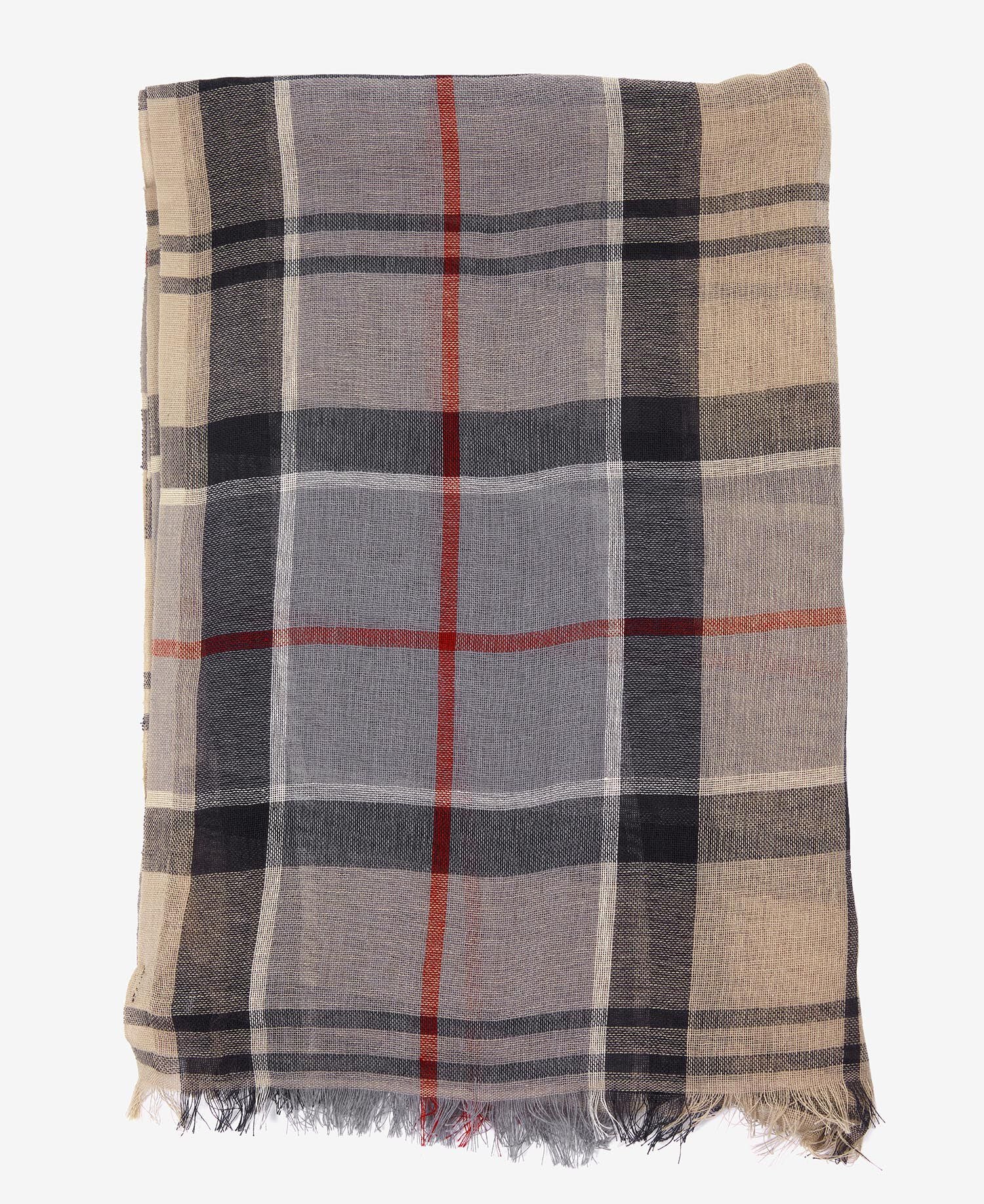 Barbour Welton Tartan Scarf Stone Dress Tartan
