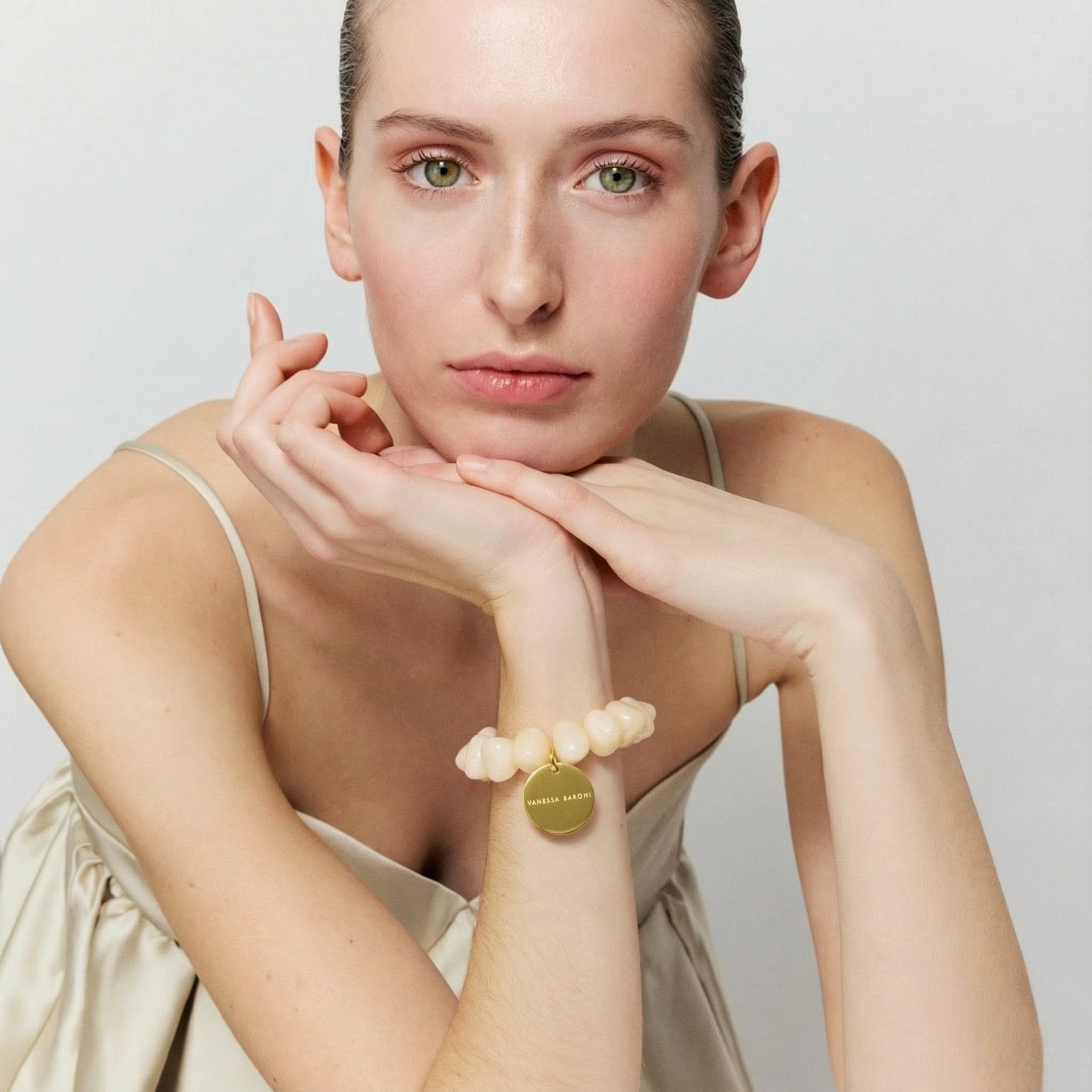 Vanessa Baroni Stone Flex Bracelet, Latte Marble