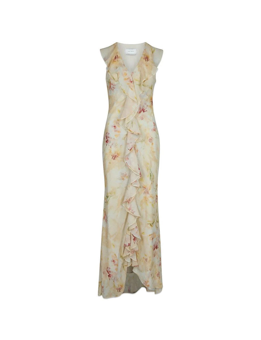 Zella-Chiffon-Print-Dress-Dusty-Yellow-Neo-Noir.webp
