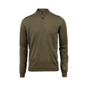 SWEATER KNITTED HALF ZIP MERINO WOOL