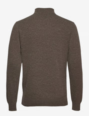 ESSENTIAL LAMBSWOOL HALF ZIP KNITTED JUMPER