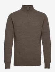ESSENTIAL LAMBSWOOL HALF ZIP KNITTED JUMPER