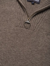 ESSENTIAL LAMBSWOOL HALF ZIP KNITTED JUMPER