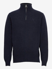 ESSENTIAL LAMBSWOOL HALF ZIP KNITTED JUMPER